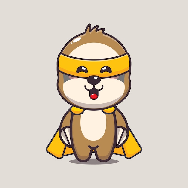 Cute super sloth Cute cartoon animal illustration