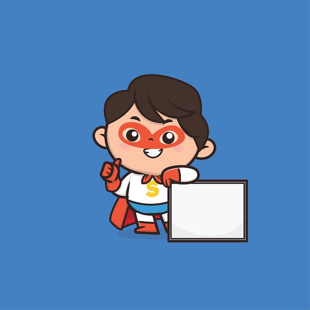Cute superhero character illustration