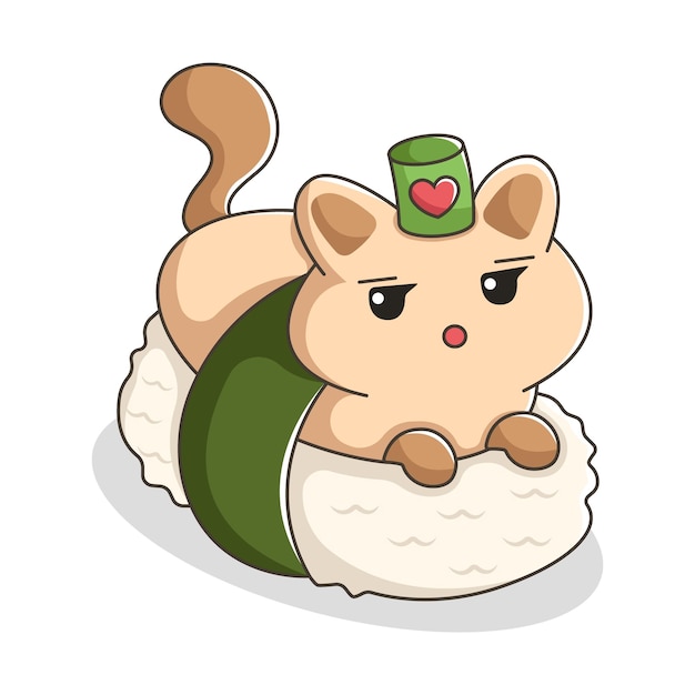 Cute sushi character design illustration