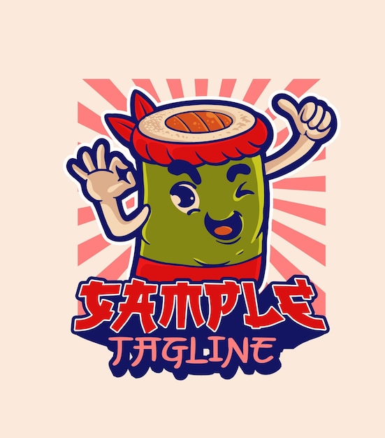 Cute sushi food mascot japanese