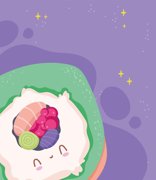 Vector cute sushi food