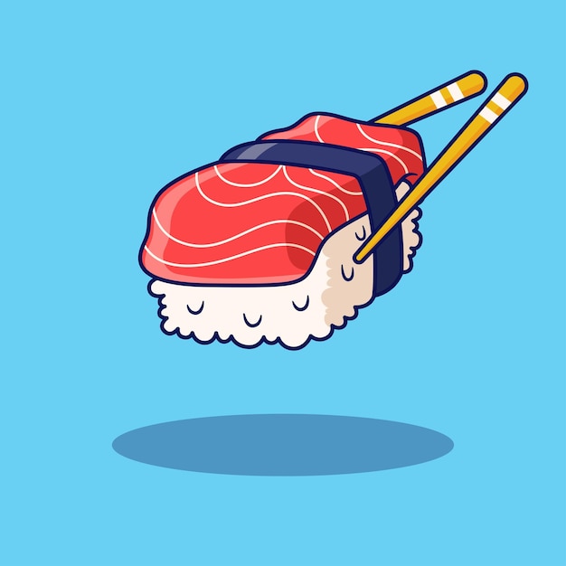 Cute sushi illustration in flat design