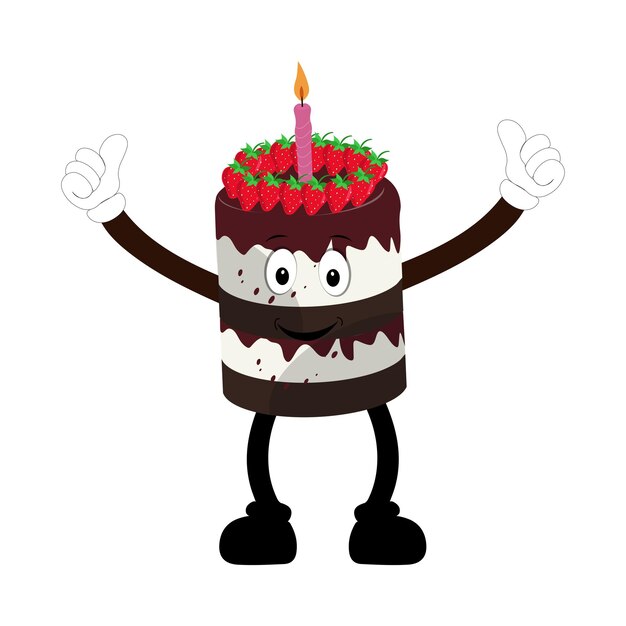 Милый сладкий торт на день рождения дизайн персонажа мультфильма винтажный персонаж мультфильм торта на день рождения ретро