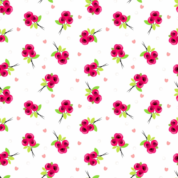 Cute sweet rose seamless pattern.