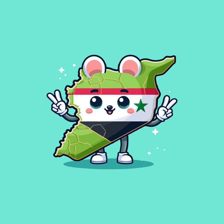 Vector cute syria map cartoon vector icon illustration animal holiday icon concept isolated