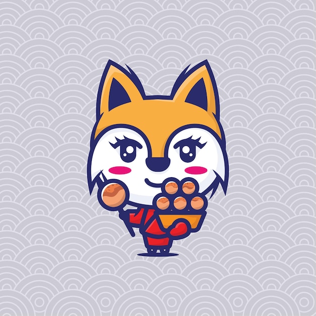 Cute takoyaki mascot