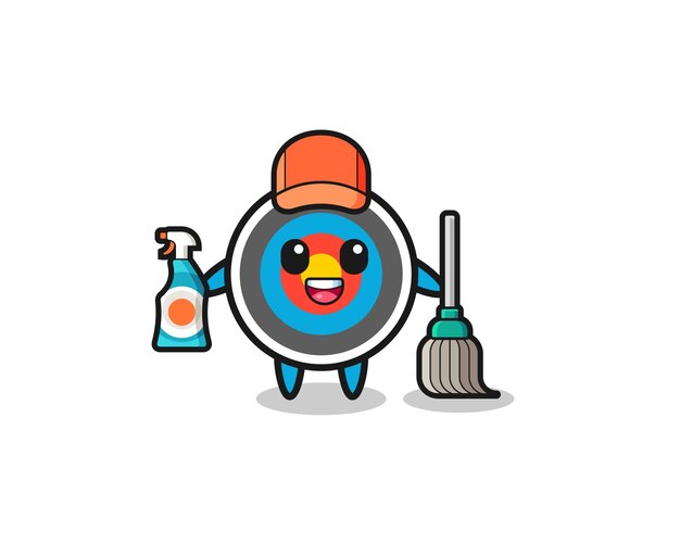 Cute target archery character as cleaning services mascot