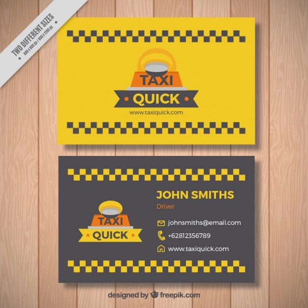 Cute taxi card with squares