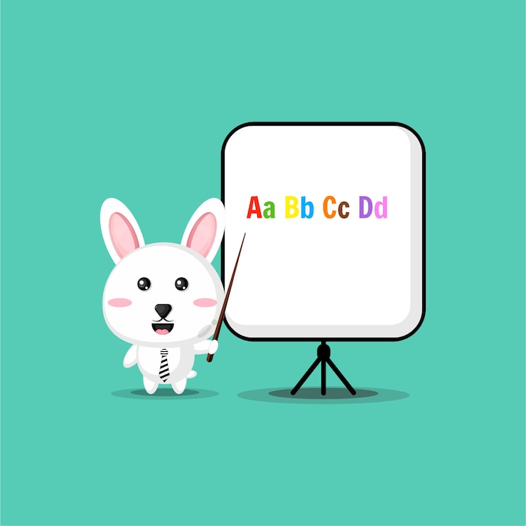 वेक्टर cute teacher rabbit