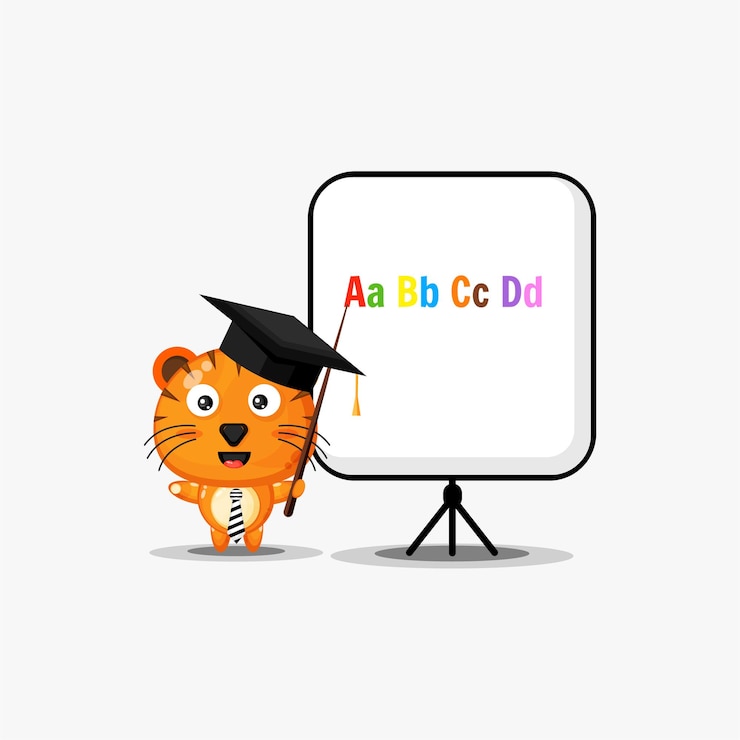 वेक्टर cute teacher tiger