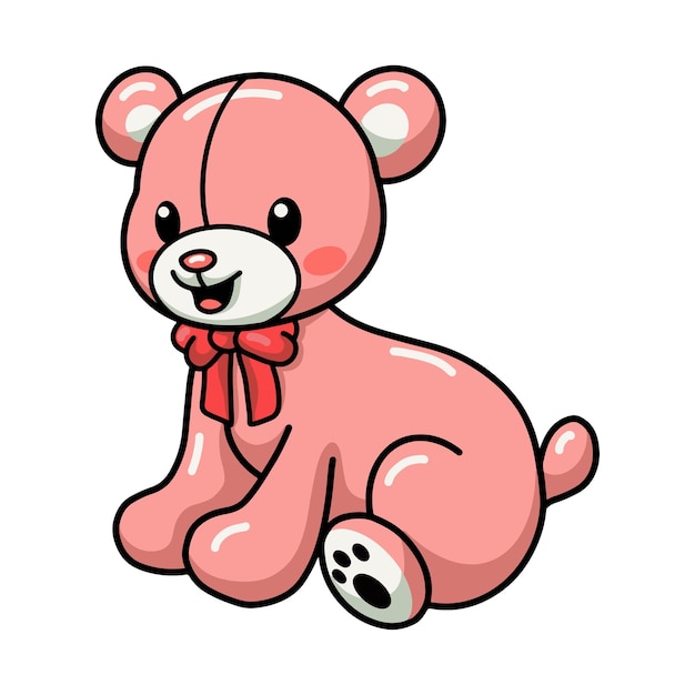 Cute teddy bear cartoon sitting