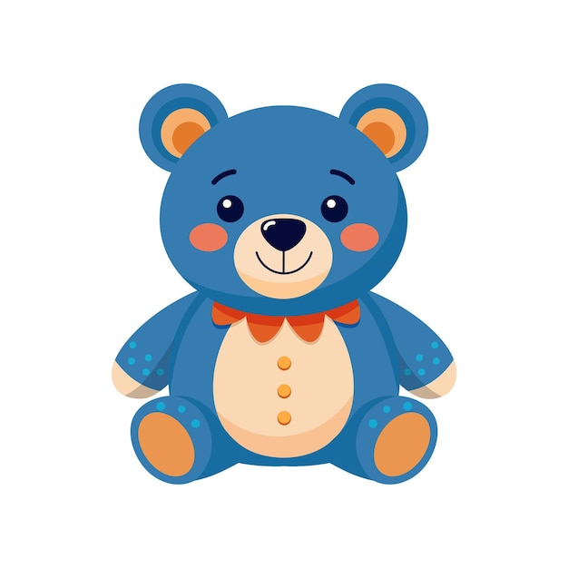 Vector cute teddy bear toy illustration