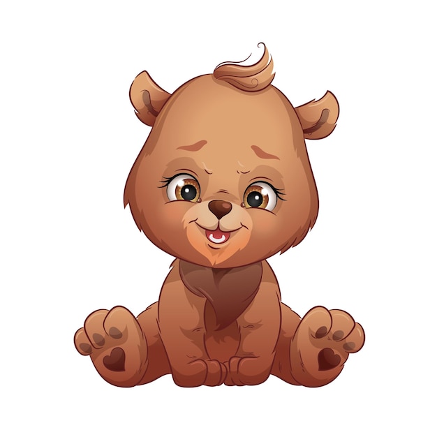 Cute teddy bear vector illustration Cartoon baby woodland animal