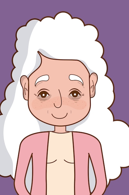Vector cute and tender grandmother cartoon