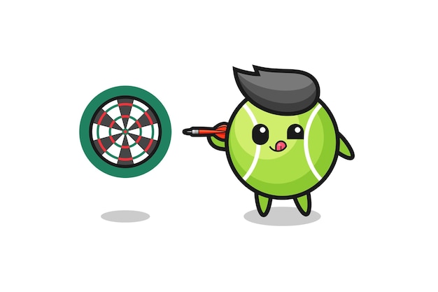 Cute tennis is playing dart , cute design