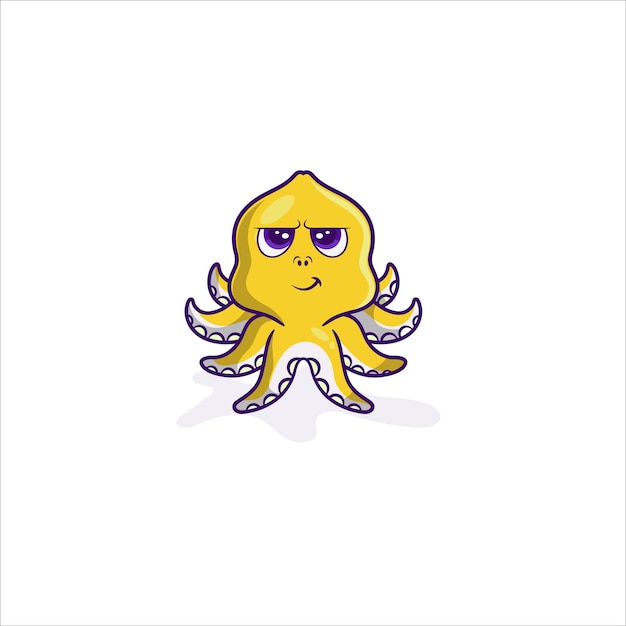 Illustrazioni di design carino mascotte tentacolo