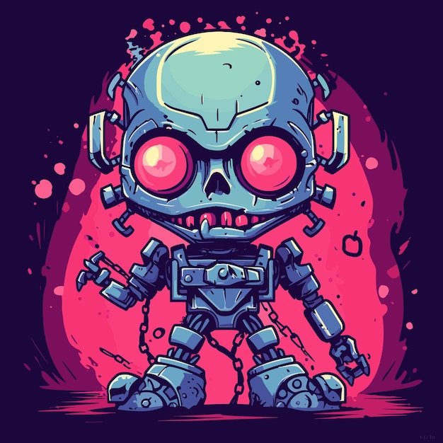 Cute terminator demon illustration