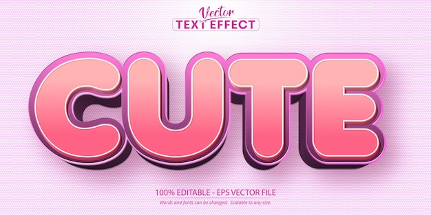 Cute text, cartoon style editable text effect