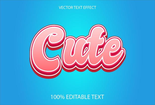 Vector cute text effect in blue and editable for logo