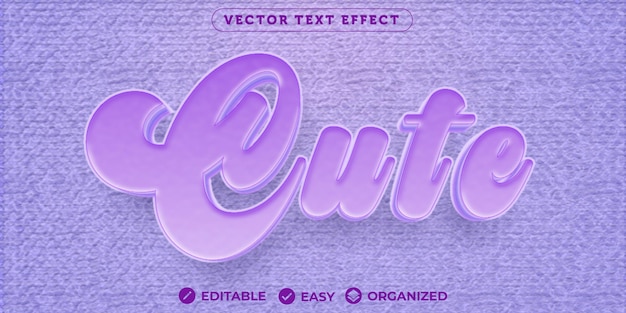 Cute text effectfully editable font text effect