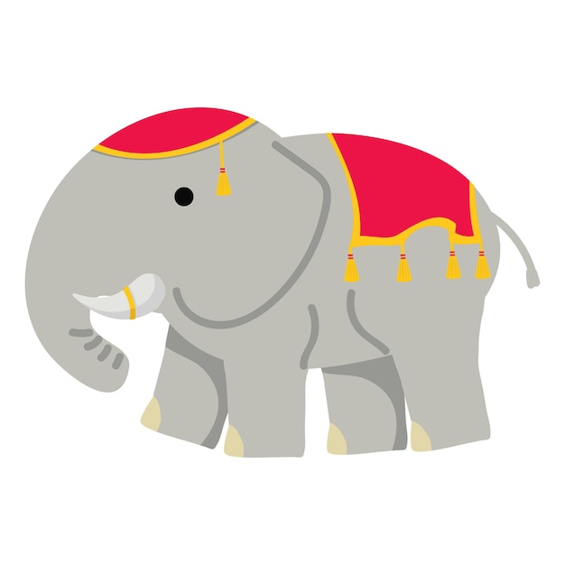 Cute thailand elephant flat vector