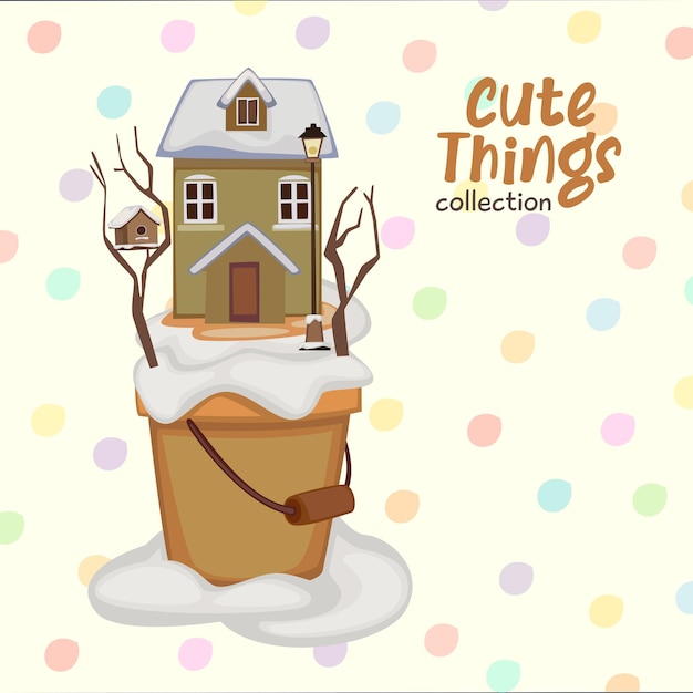 Cute things vector illustration collection