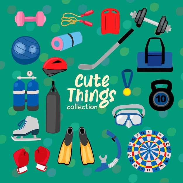 Vector cute things vector illustration collection