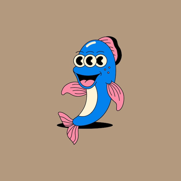 Premium Vector | Cute three-eyed fish character vector illustration material is perfect for icons, stickers, logos Premium Vector | Cute three-eyed fish character vector illustration material is perfect for icons, stickers, logos