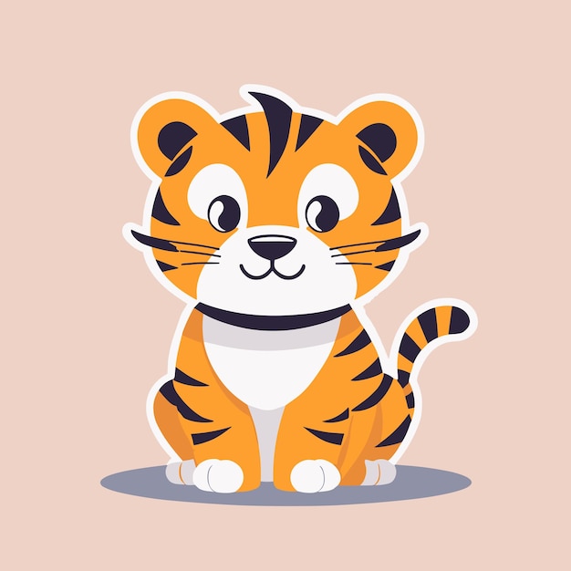 Cute tiger cartoon illustration vector design