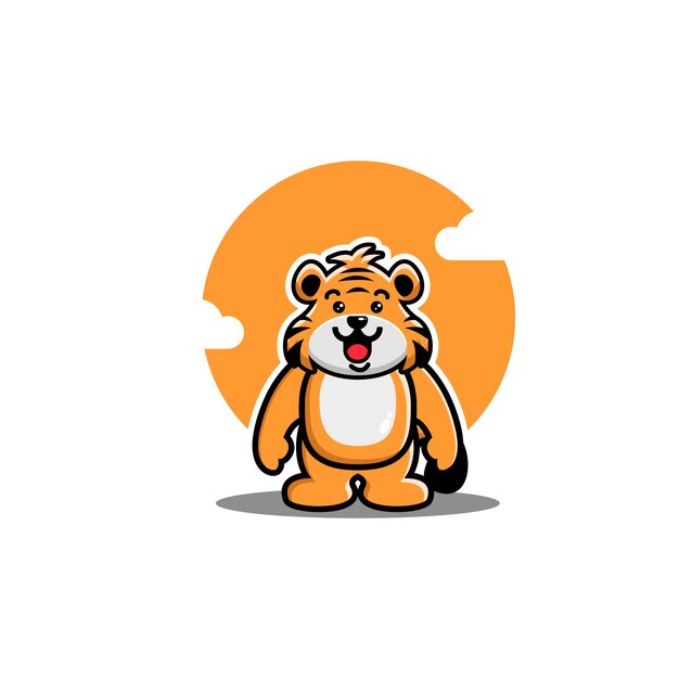 Cute tiger cartoon illustration