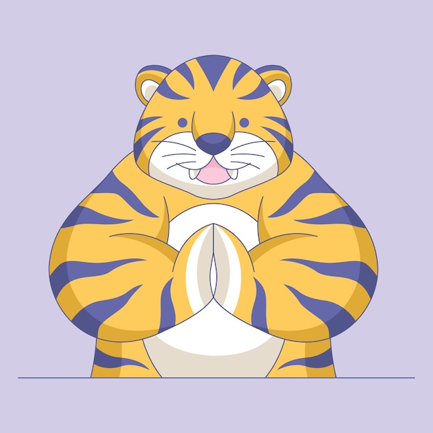 Cute tiger cartoon logo vector illustration