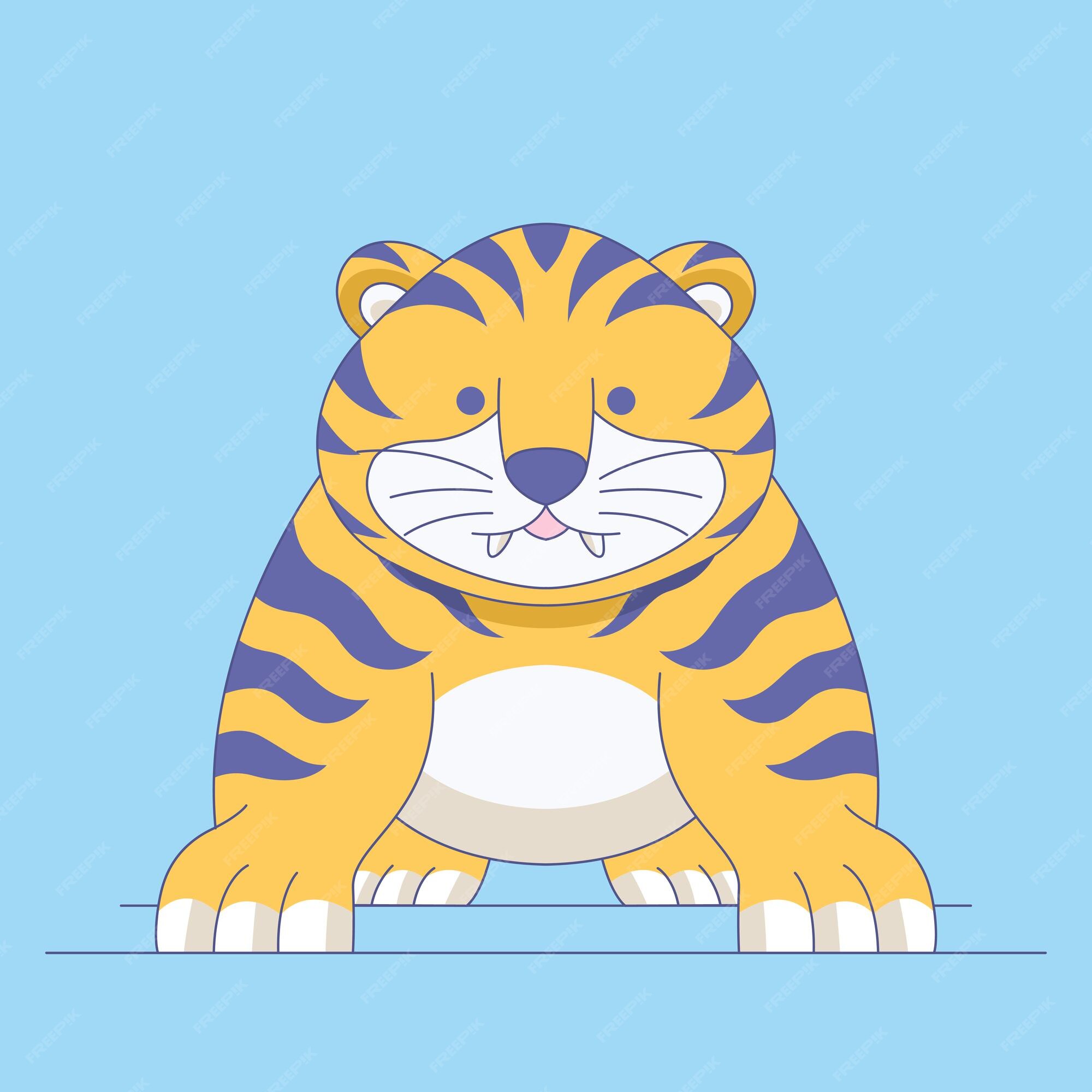 Premium Vector | Cute tiger cartoon logo vector illustration Premium Vector | Cute tiger cartoon logo vector illustration