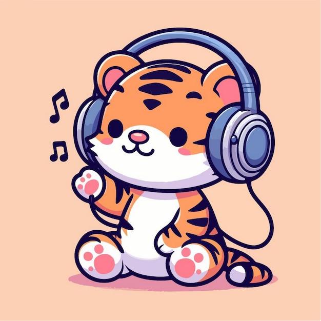 Vector cute tiger cartoon