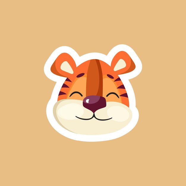 Cute tiger cub cartoon vector character icon. flat illustration