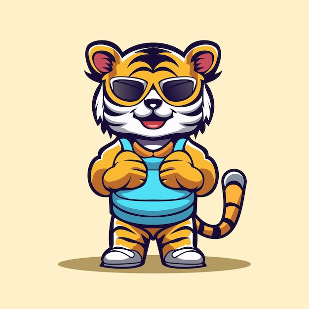 Vector cute tiger cub illustration