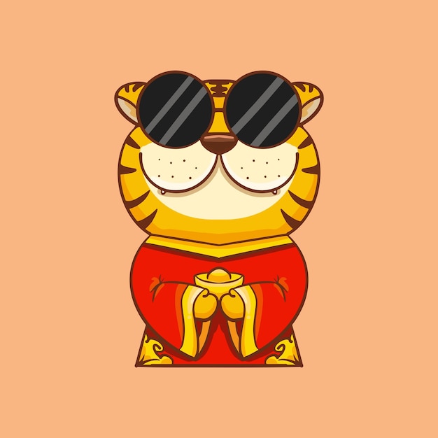 Cute tiger illustration design