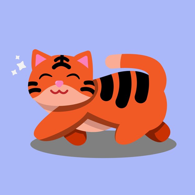 cute tiger illustration like cat