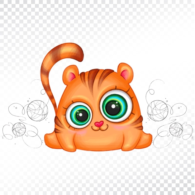 Vector cute tiger illustration