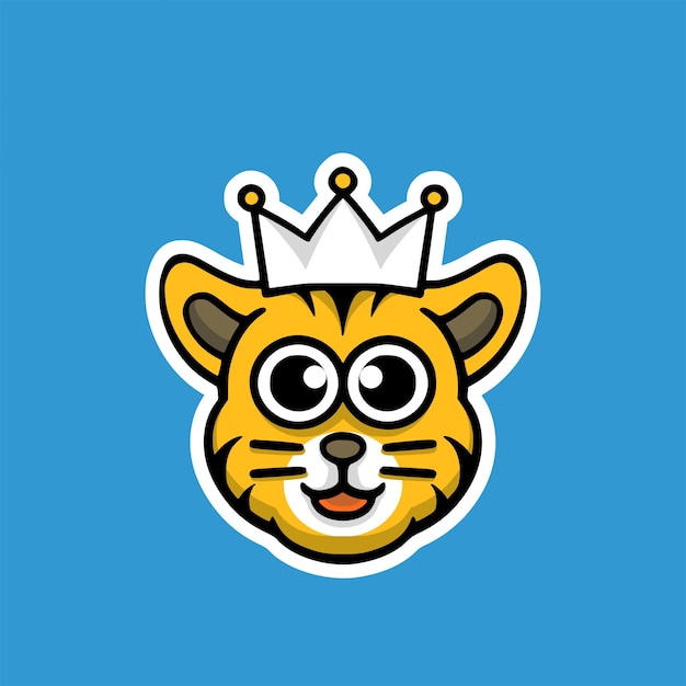 Cute tiger king cartoon illustration