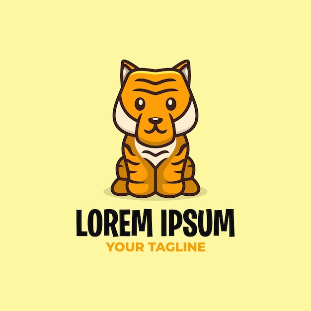 Vector cute tiger logo template