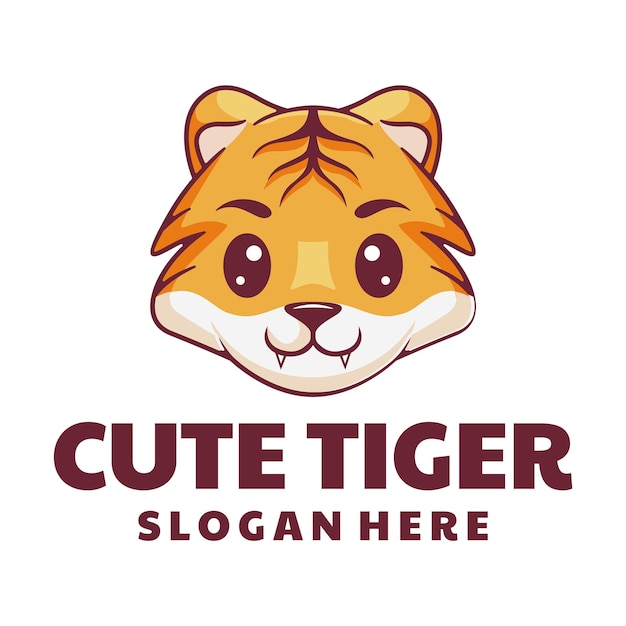 Vettore logo della mascotte della tigre carina