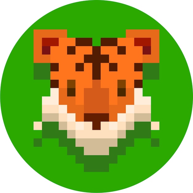 Cute tiger pixel art illustration