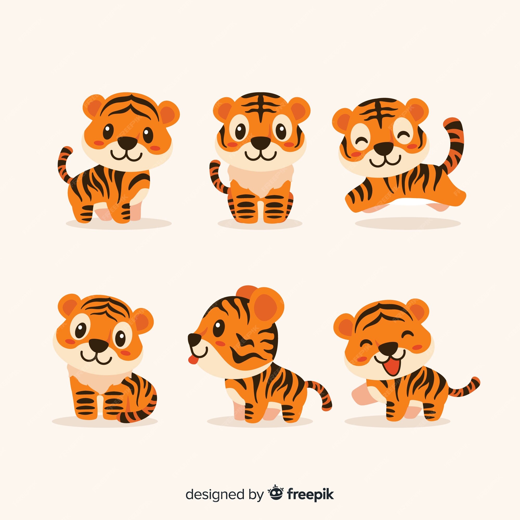Тигр cute вектор