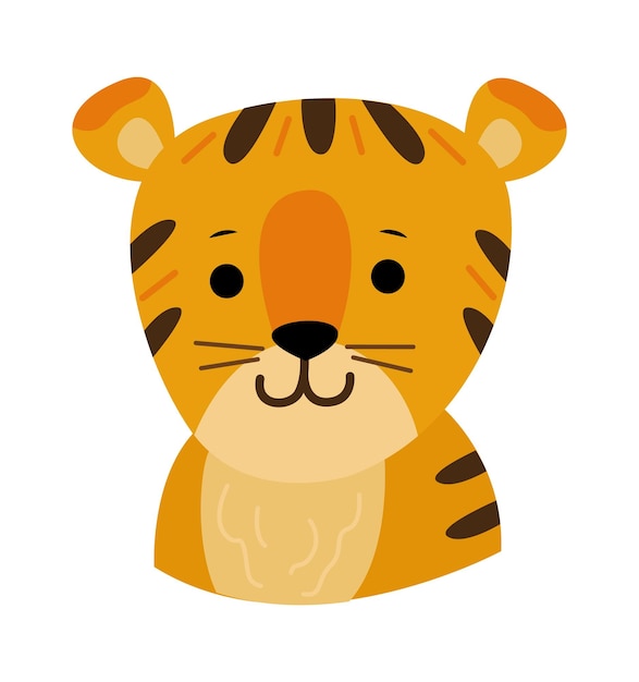 Cute tiger smiles Tiger Head Vector