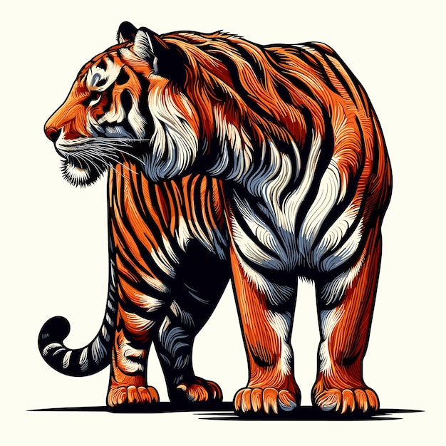 Cute Tiger Vector Cartoon illustration