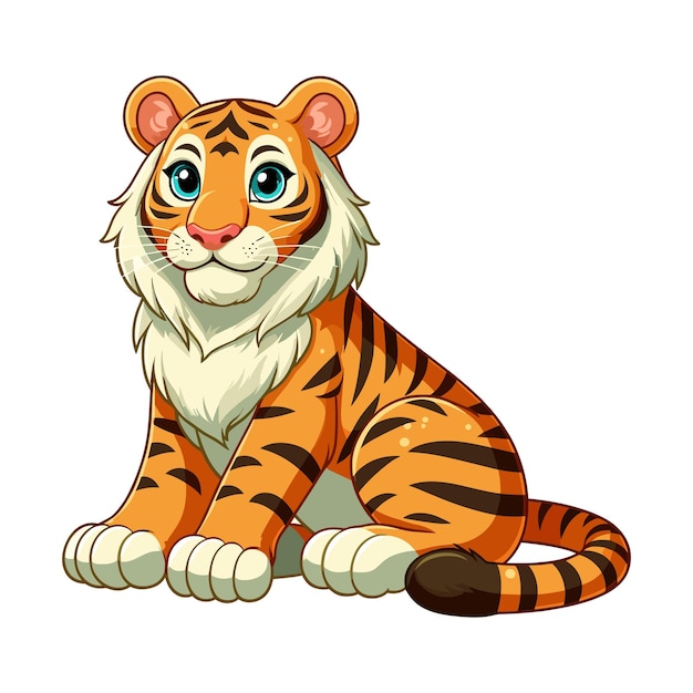cute tiger vector cartoon illustration