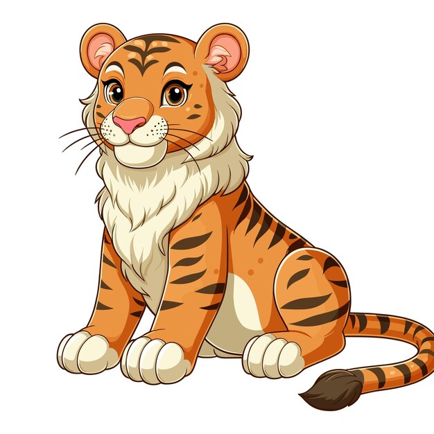 cute tiger vector cartoon illustration