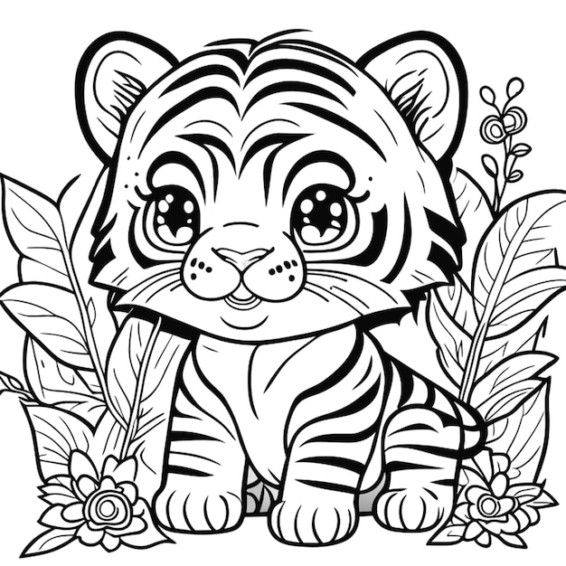 cute tiger vector illustration