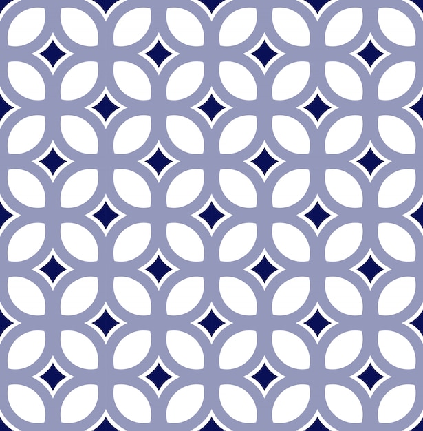 Vector cute tile pattern, vintage modern seamless background