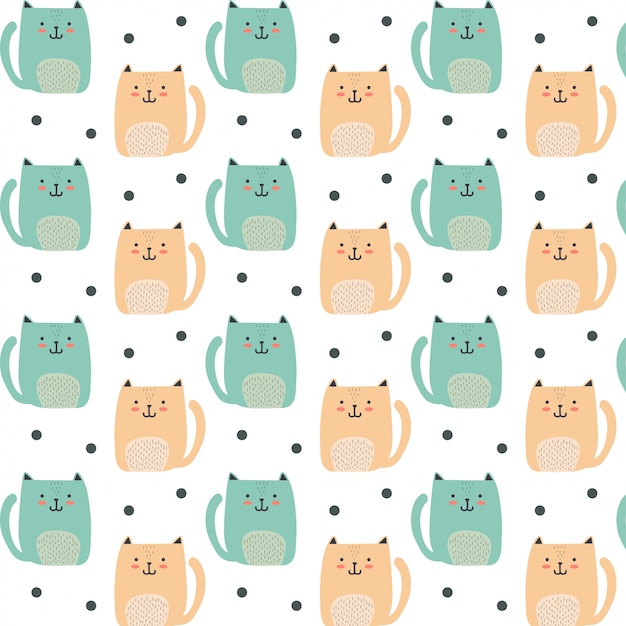 Cute tiny cat pattern